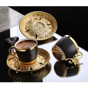 

Turkish Coffee Sets Coffee Cups Set Set of 6 Copper Ottoman Coffee Sets Arabic Coffee Set Tea Cups Set Espresso Made in Turkey