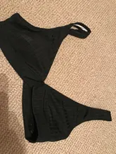 Womens Swimsuits Swimwear Bikini-Set Ribbed Push-Up Black INGAGA High-Waist Biquini