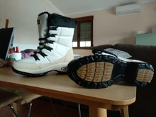 TUINANLE-Botas de nieve impermeables de media caña para mujer, botas cómodas con cordones, para invierno