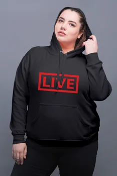 

Angemiel Wear Live Black Women Hooded Sweatshirt