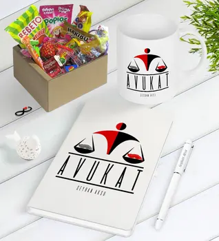 

Personalized Attorney Nostalgic Lezzetler Notebook Pen Mug Gift Set-4