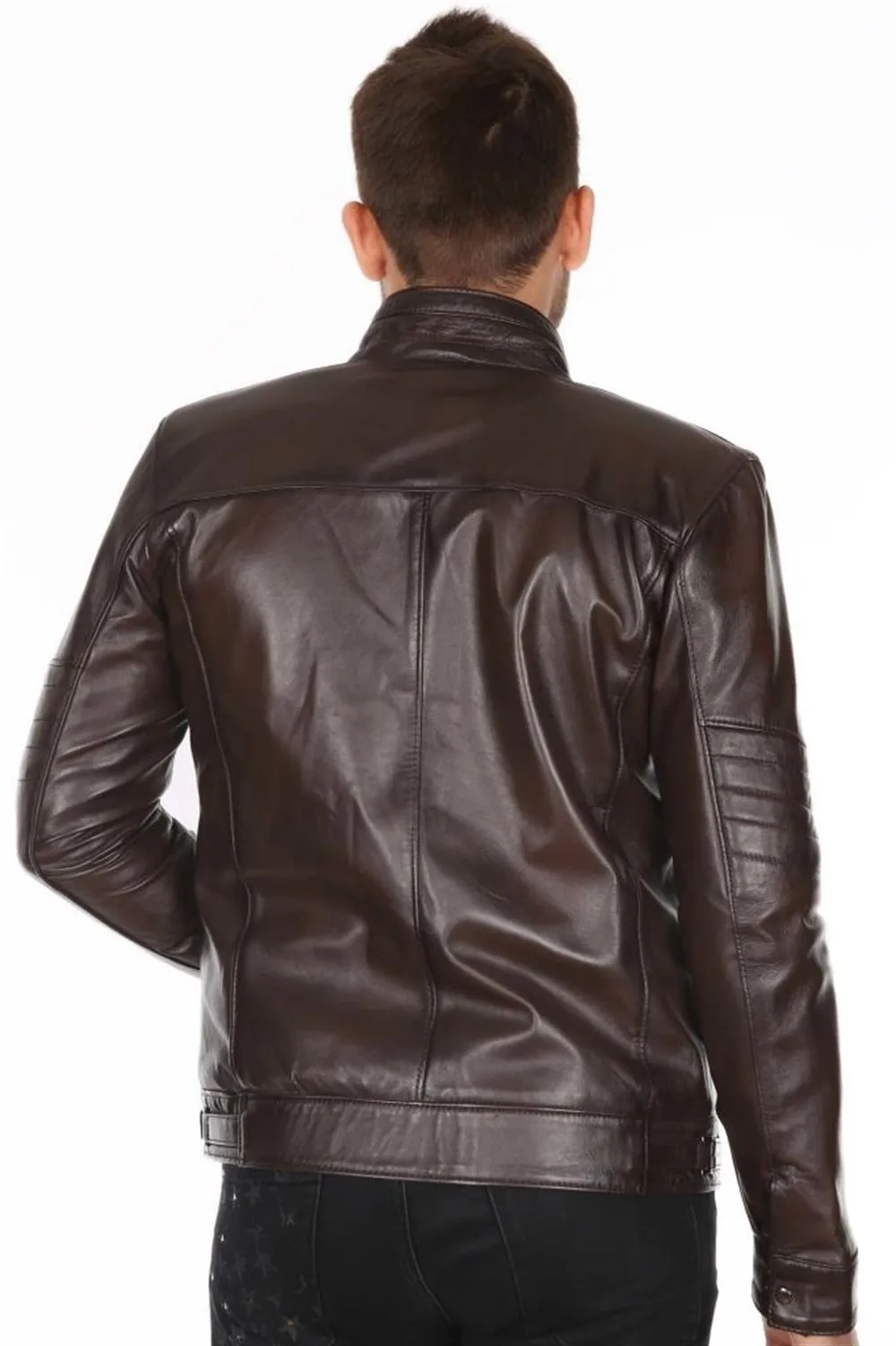 sheepskin jacket genuine leather men's jacket sport model original lambskin brown colour furless softy 2022 trend appearance made in turkey e-143 sheepskin coat