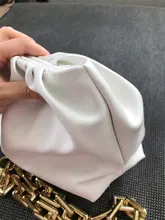 Bolso de mano de día para mujer, cadena dorada gruesa, pinza para masa, bolso de hombro, bolsa de hombro, Baguette plisado, 2021