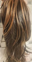 Peluca de pelo sintético para mujer, artificial cabellera larga de onda Natural, Color marrón ombré, mezclado, resistente al calor