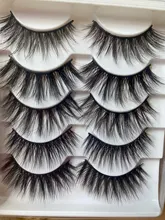 SEXYSHEEP-pestañas postizas 3D de visón, pestañas largas naturales/gruesas, útiles de extensión de belleza, 5 pares