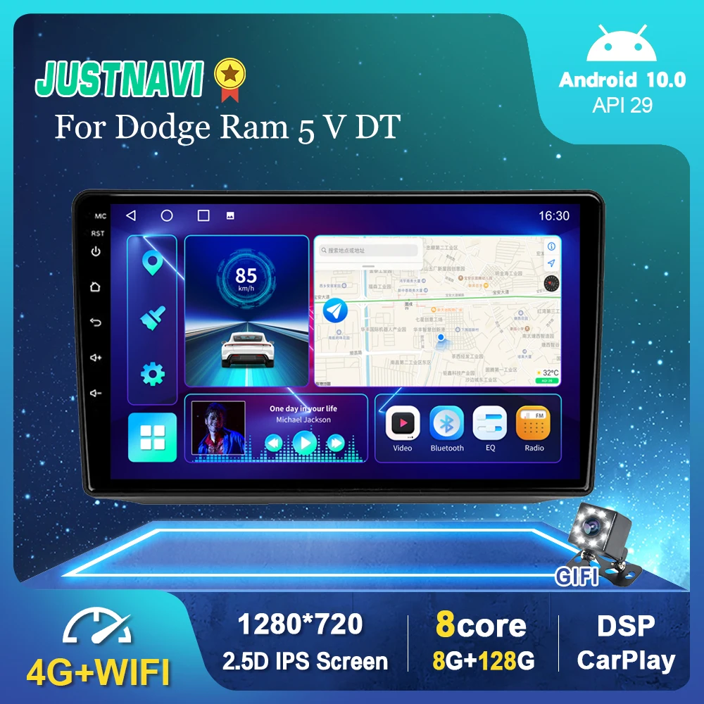Автомагнитола для Dodge Ram 5 в DT 2018-2021 стерео Android 10 0 мультимедийный видеоплеер FM BT