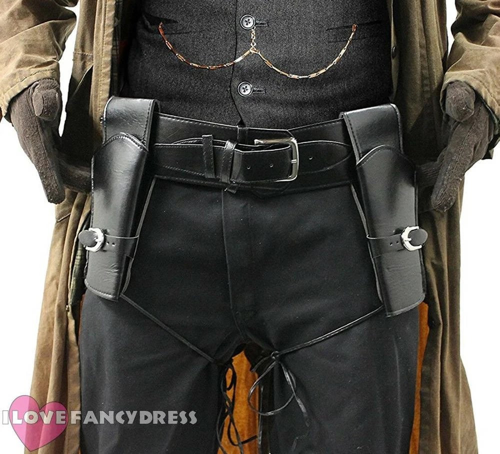 Deluxe Gun Holsters Wild Western Holster And Belt Cowboy Fancy Dress Costume Cosplay Costumes