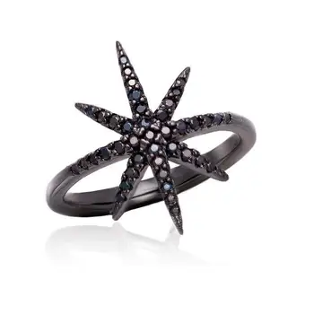 

Ring of silver "star" Black