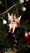 Couple Figurines Scene-Decoration Craft Swing Flower-Fairy Landscape-Pendant-Resin Romantic