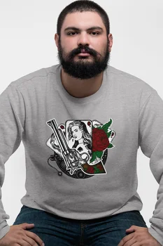 

Angemiel Wear Poker Quartet Gray Men 'S Sweatshirt