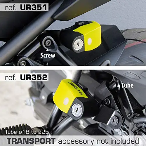 Urban UR6-Disque de Verrouillage Antivol pour Moto, avec Alarme, 120dBA,  6mm, Fabriqué en UE, Jaune, Sécurité