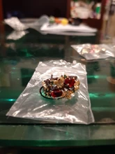 Anillo de Plata de Ley 925 con forma de flor y hoja para mujer, sortija, zirconia, circonita, Color negro, dorado, rojo, dos colores