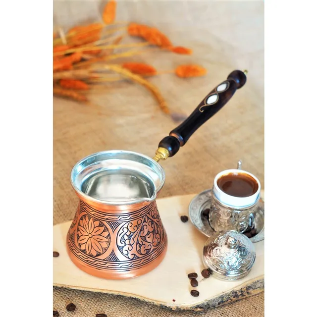 Anatóliai Török ​​Kávéfőző Kézzel Készített Oszmán Arab Kávé Eszpresszó Edények Réz Kávéfőző Cezve Ibrik Konyhai Eszközök Barista - Image 4