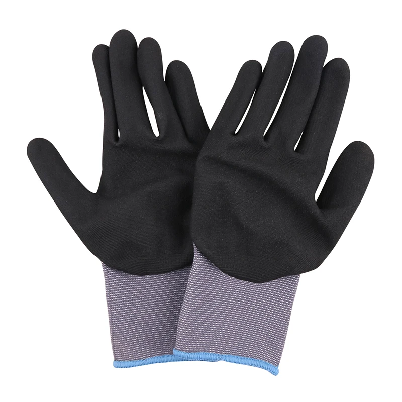 12 пар защитные рабочие перчатки GMG нейлон спандекс CE сертифицированный EN388 Microfine пенопластовые перчатки Nitrile защитные рабочие перчатки