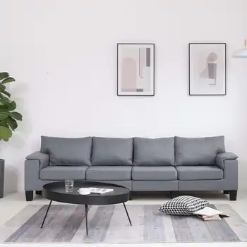 

Sofa 4 seater light gray fabric sofas