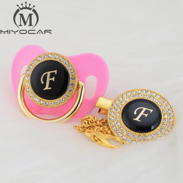 $US $11.87 MIYOCAR beautiful bling pacifier pacifier clip name Initials letter unique free dummy
