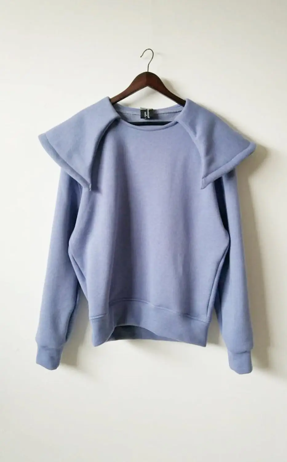 Cape Style Collar Purple Sweatshirt Oversized