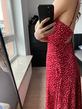 Women Dresses Spaghetti-Strap Open-Back-Dot Spring Summer Beach-Style Cross Ankle-Length