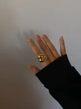 HUANZHI-anillo ancho brillante minimalista para mujer y hombre, anillos abiertos geométricos, joyería, Color dorado, plateado, 2020