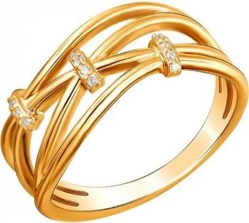

Esthete ring with 12 cubic zirconia silver with gilding