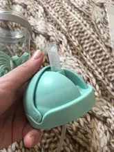 Botella de paja de agua potable con dibujos de animales para niños, Bola de gravedad, taza de bebé con correa para el hombro