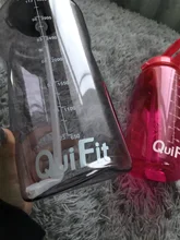 QuiFit-botella de agua deportiva Tritan de 2L y 3,8l, con pajita, mezclador de proteína grande, taza calabaza, jarra para bebidas al aire libre de BPA para gimnasio