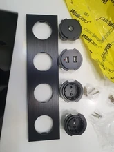 Brushed Socket Audio-Modules Wall-Switch Rj45 Cat6 Black HDMI Aluminum Wallpad L6 Usb-Charger