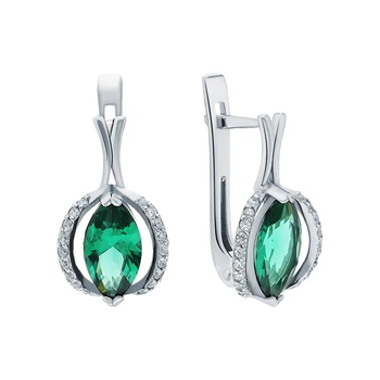 

Silver earrings with nanocrystal and cubic zirconia sunlight sample 925