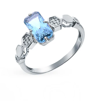 

Silver ring with tourmaline and cubic zirconia sunlight