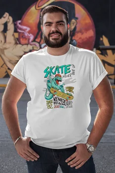 

Angemiel Wear Skate Never Give Up White Men 'S Cotton Big Size T-Shirt