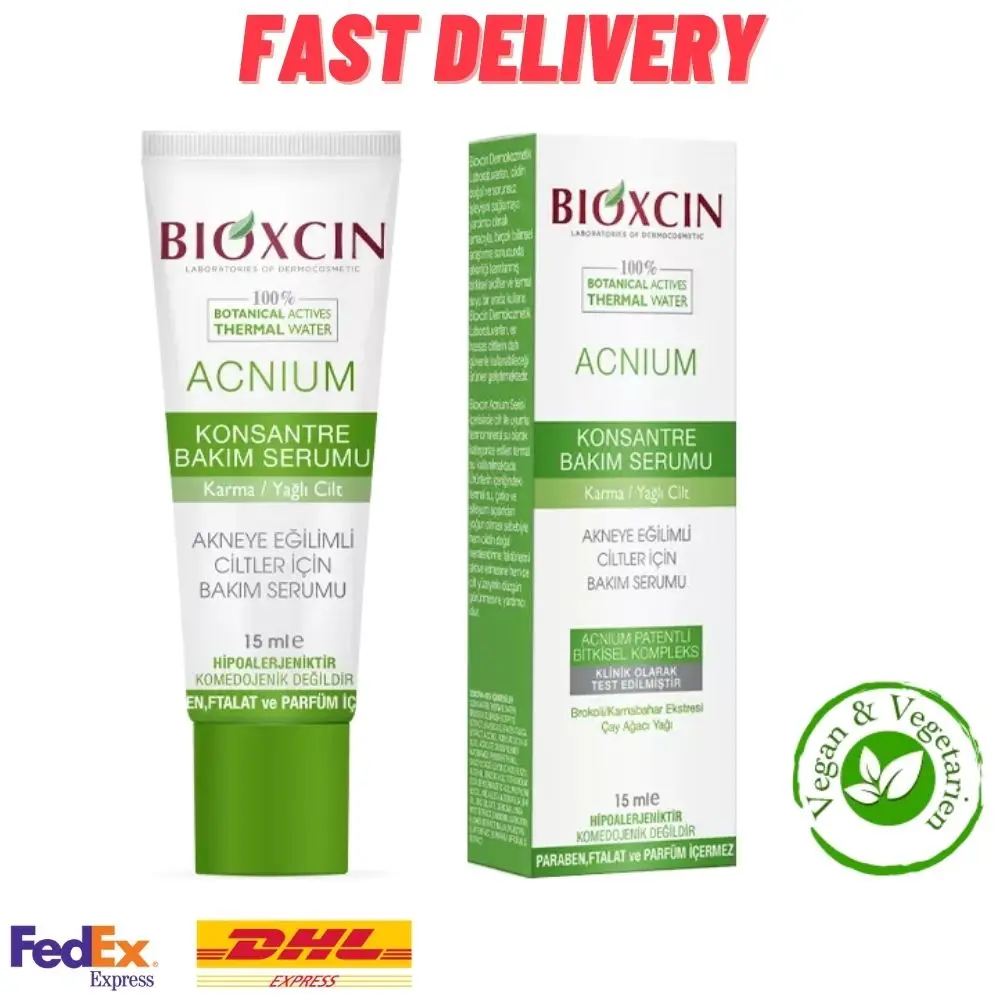 

2 PCS Bioxcin Acnium Concentrated Care Serum 15 ML Hypoallergenic, Non-Comedogenic, Vegan/Vegetarian, Paraben and Phthalate Free