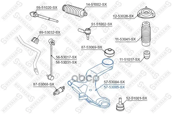 57-53085-Sx_рычаг Правый! Kia Cerato 04 Stellox 5753085sx Stellox арт. 5753085SX