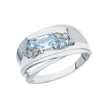 

Silver ring with Topaz and cubic zirconia sunlight sample 925