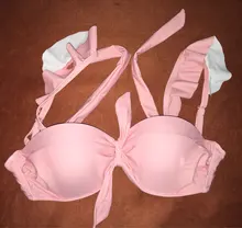 Bandeau Swimsuit Bikini-Set Lace Push-Up Ruffle High-Cut Women Female Striped F72 Bra-Cup