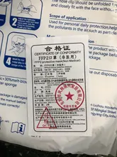 Mascarilla KN95 FFP2 con filtración, máscara facial transpirable, antiniebla, antipolvo, 50 Uds.