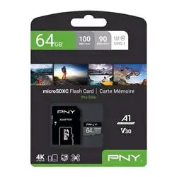 

PNY PRO Elite microSDXC UHS the U3 A1 V30 CL10 64GB inkl. SD Adapter
