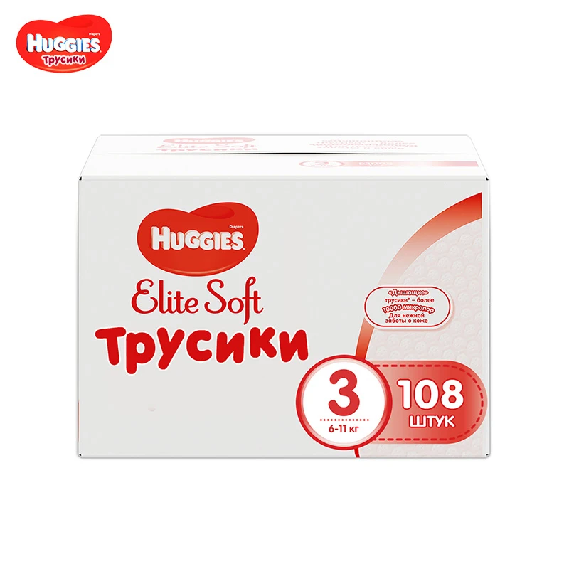

Трусики Huggies Elite Soft 6-11 кг (размер 3) 108 шт
