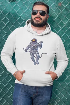

Angemiel Wear Giving the Nod Astronaut White Men 'S Hooded Sweatshirt