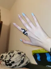 Anillo de serpiente gótico para hombre y Mujer, joyería de fiesta ajustable, góticas, color negro, exageradas, regalo