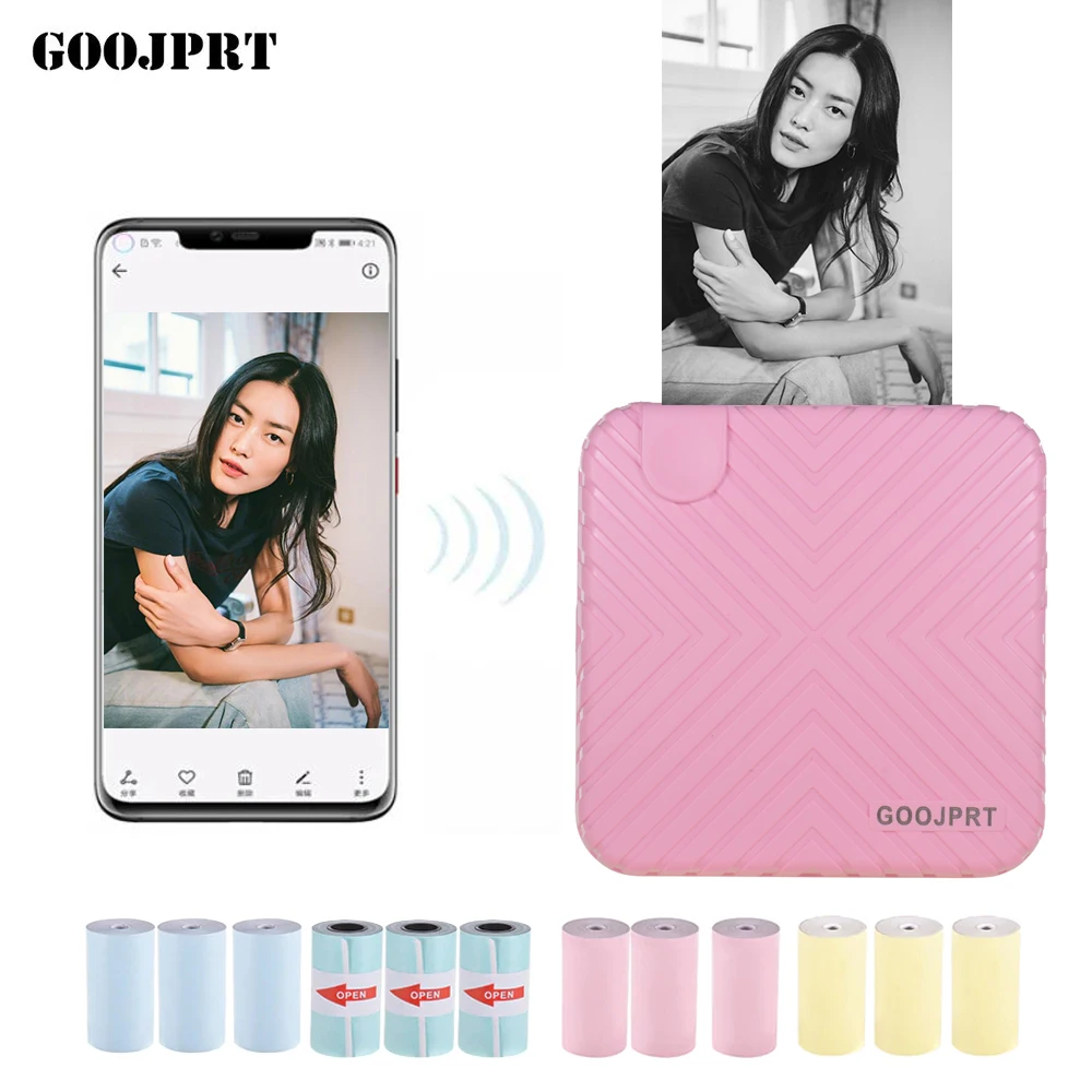 Карманный мини фотопринтер GOOJPRT P6 Портативный BT беспроводной термопринтер для