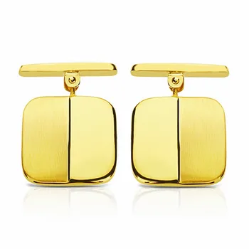 

Cufflinks 18k gold square 14mm. Matte and shimmer [AA2639]