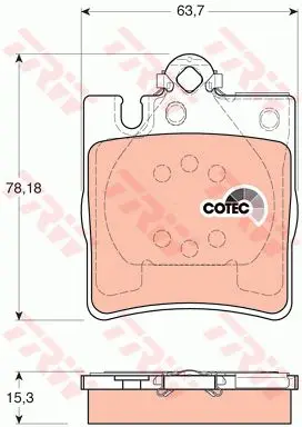 Колодки тормозные MERCEDES W210 2.0-5.0 97-02 задние TRW GDB1334