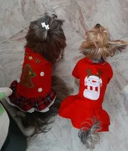 Costume Dog Shirt Dress Christmas Cat-Coat Couple for Small Cats Terrier Ropa Para Perro