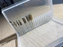 Caja de almacenamiento de plástico con 20 ranuras para broca de uñas, contenedor de cortadores para manicura, accesorios para uñas, herramienta artística