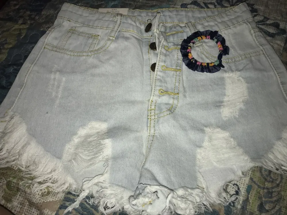 Ripped Boyfriend Styles Denim Shorts photo review