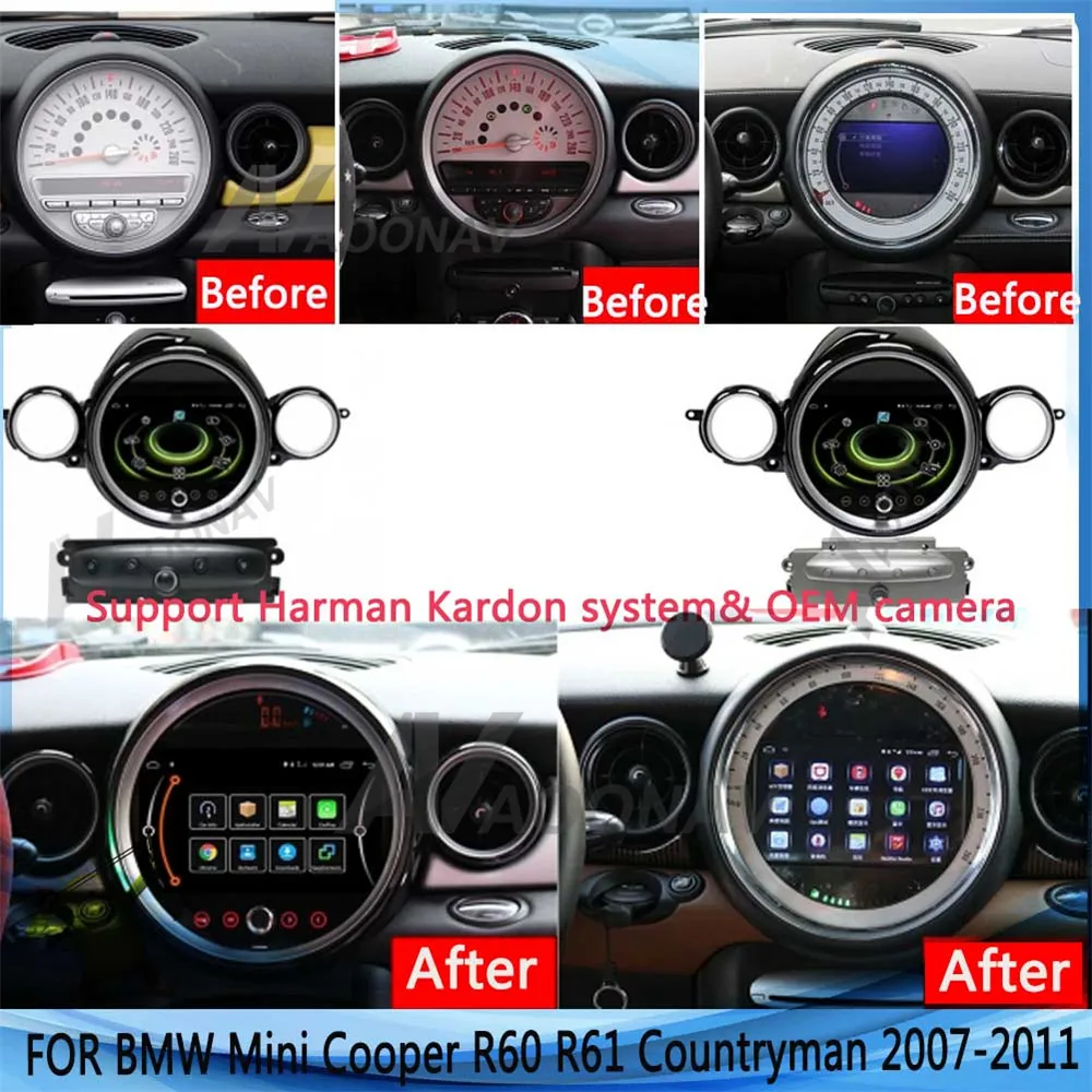 Android Gps Autoradio pour Mini Cooper R55 R56 F55 F56 Clubman R60