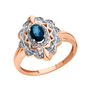 

Gold ring with sapphires and diamonds sunlight sample 585