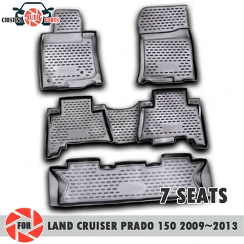 

Floor mats for Toyota Land Cruiser Prado 150 2009~2013 7 SEATS rugs non slip polyurethane dirt protection interior car styling