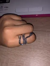 1 Uds estereoscópica nuevo Retro Punk muy grandes anillo de serpiente de la personalidad de la moda serpiente anillo ajustable con apertura de la joyería como regalo