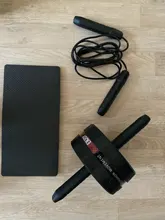 Rodillo y cuerda de saltar 2 en 1 sin ruido rodillo abdominal esterilla, Para brazo, cintura, piernas, ejercicio, gimnasio, equipamiento de fitness